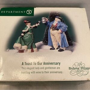 Department 56 Dickens Village- 2004 RETIRED- “A Toast To Our Anniversary “